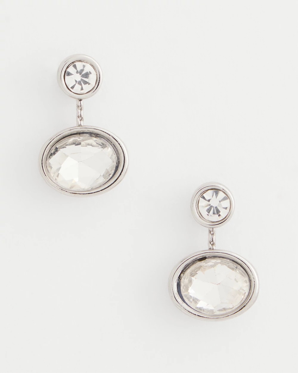 Silvertone Bezel Stud Earrings - Chico's