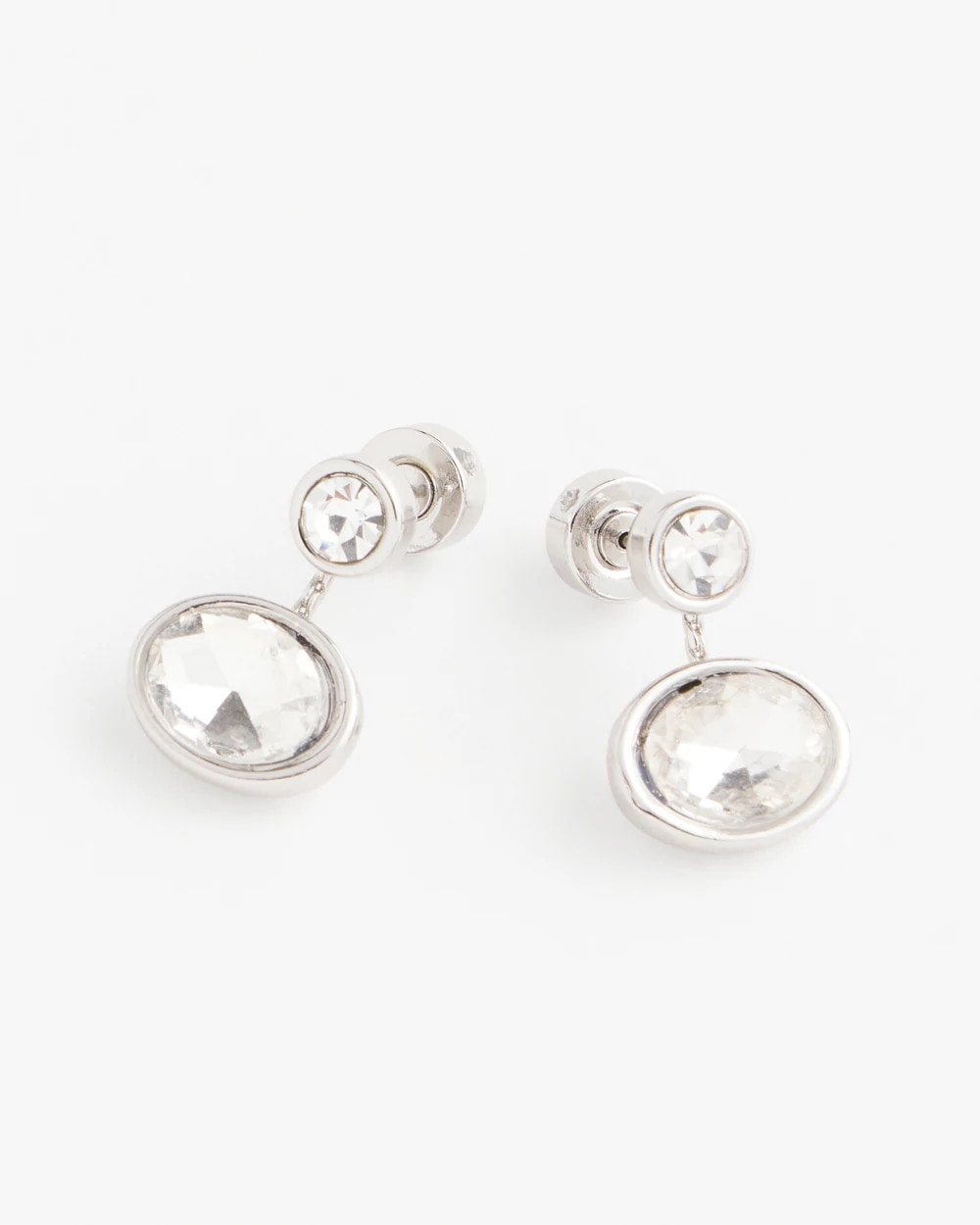 Silvertone Bezel Stud Earrings - Chico's