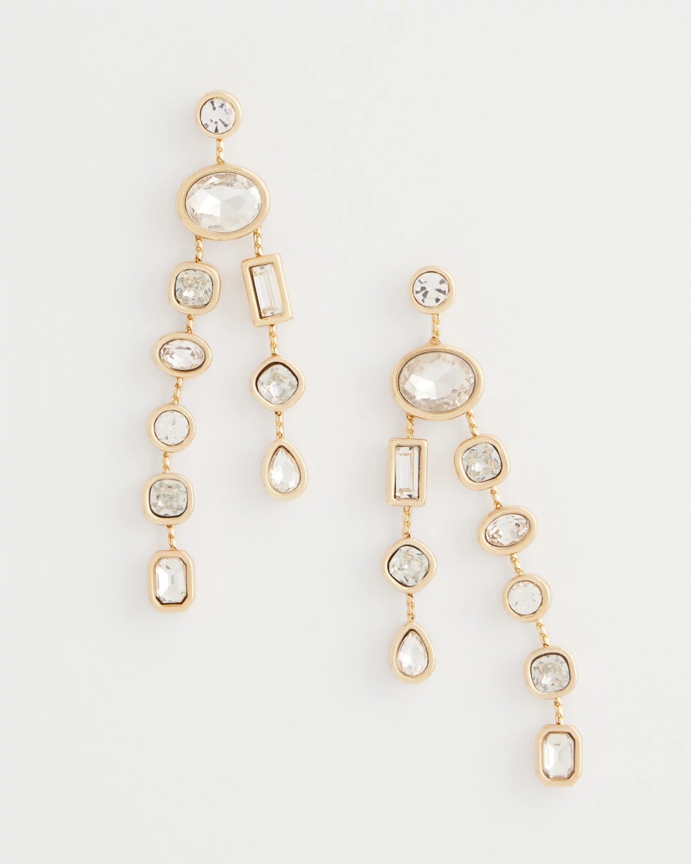 Bezel Set Linear Goldtone Earrings - Chico's