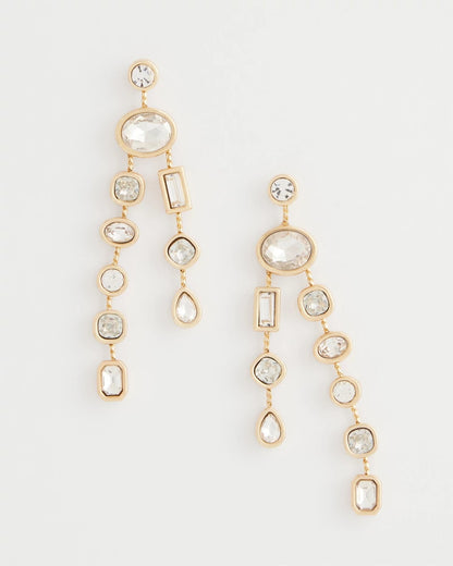 Bezel Set Linear Goldtone Earrings - Chico's