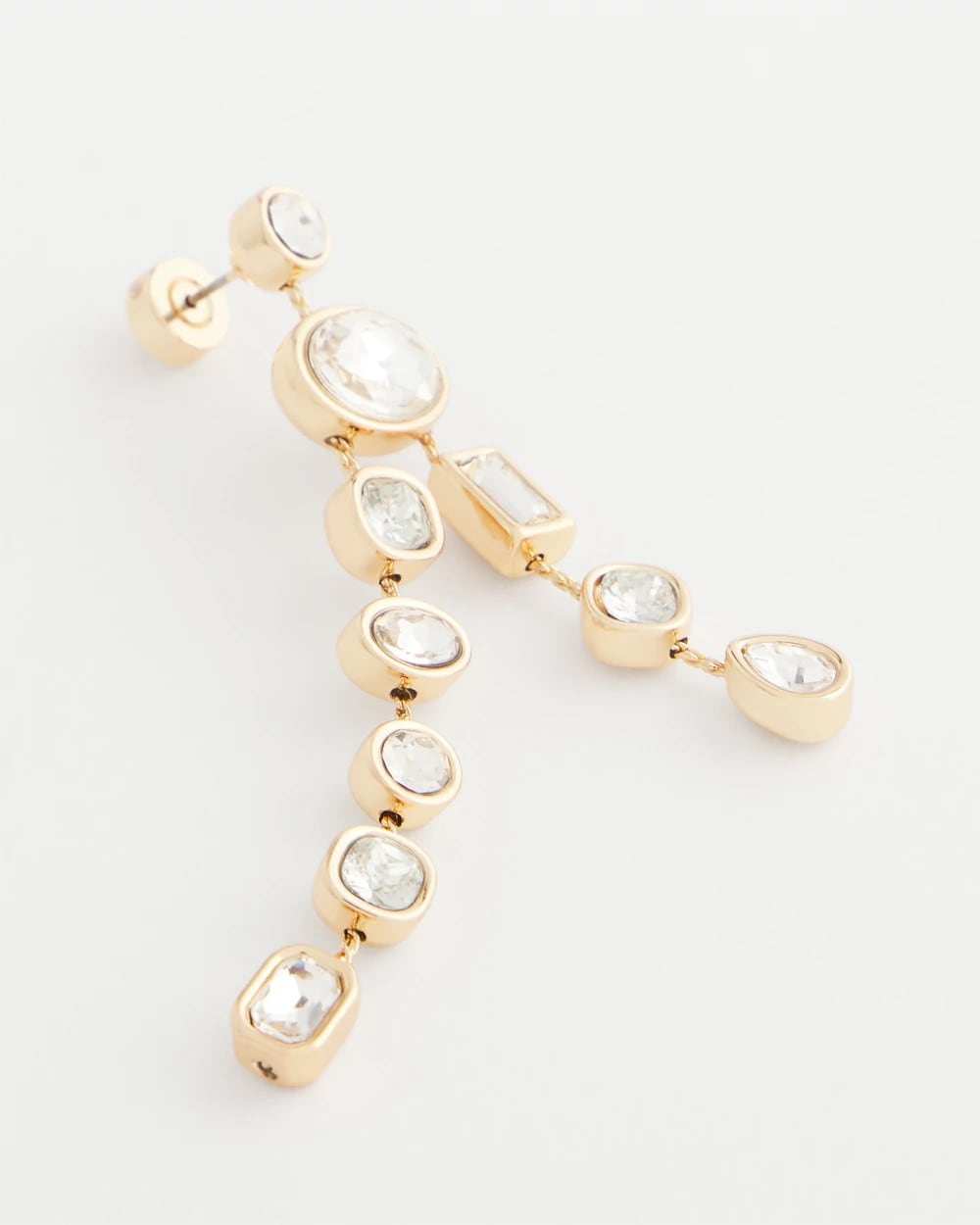 Bezel Set Linear Goldtone Earrings - Chico's