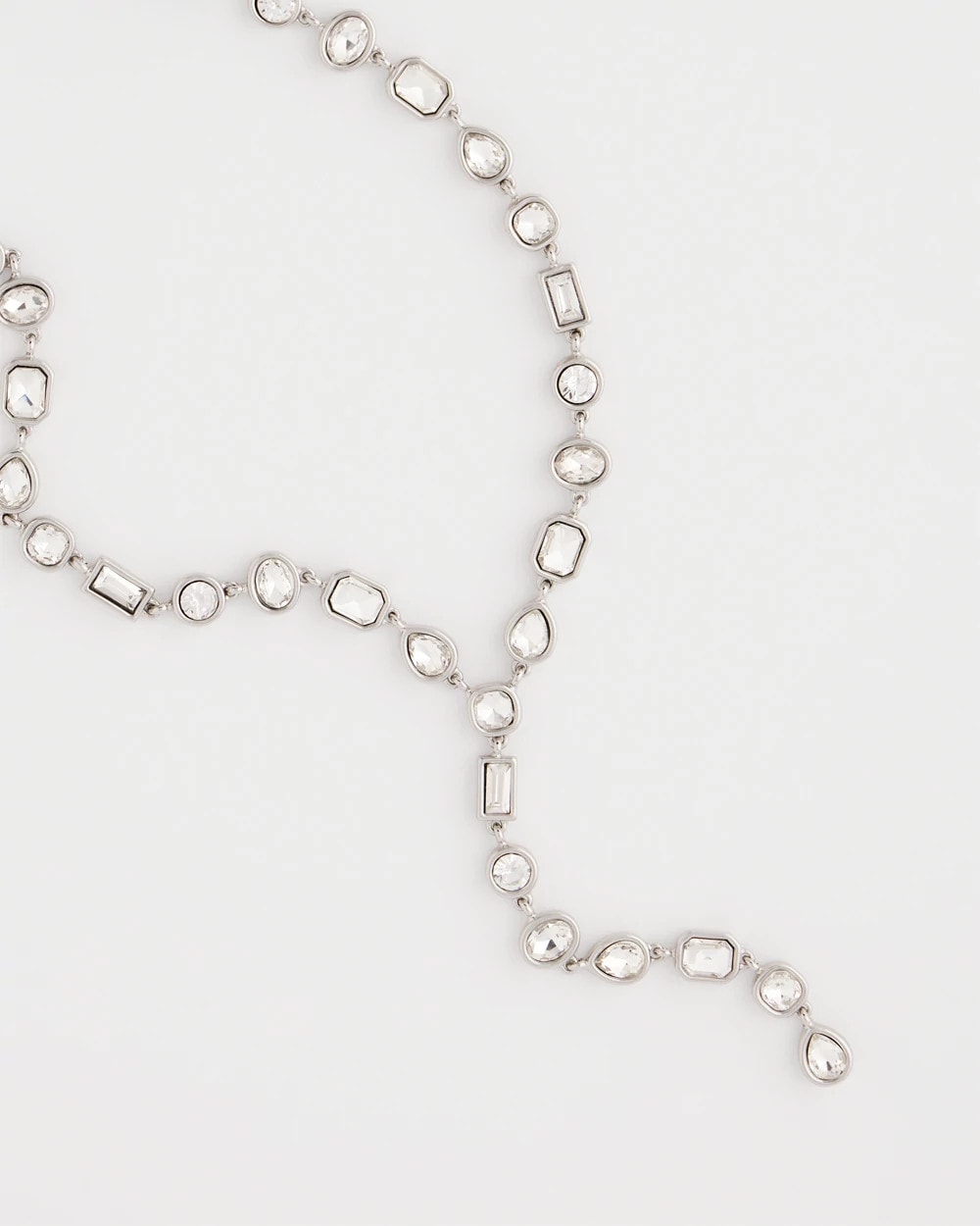Bezel Set Silvertone Y-Necklace - Chico's