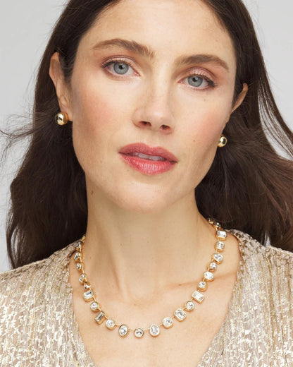 Bezel Set Short Goldtone Necklace - Chico's