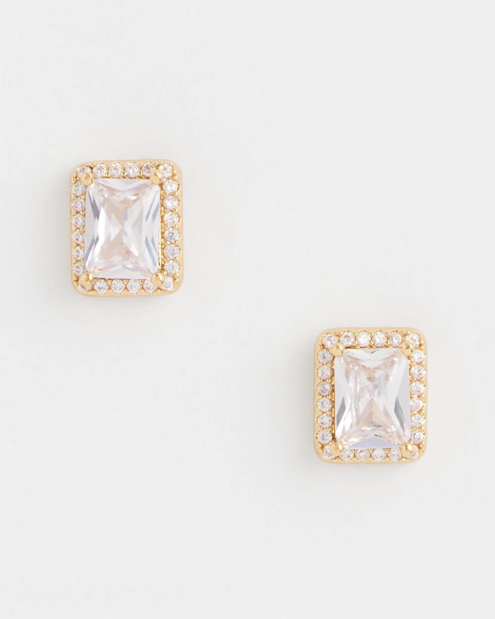 Gold Emerald Cut Stud Earrings - Chico's