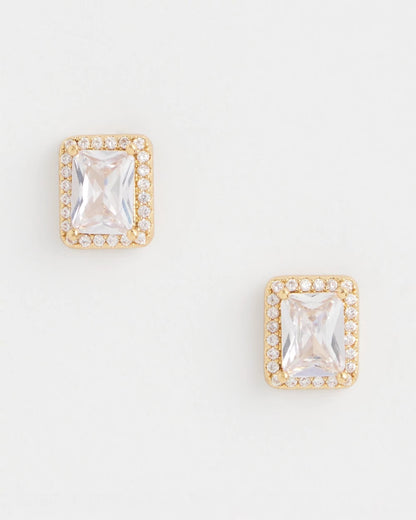 Gold Emerald Cut Stud Earrings - Chico's