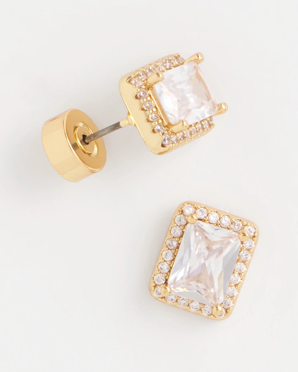 Gold Emerald Cut Stud Earrings - Chico's