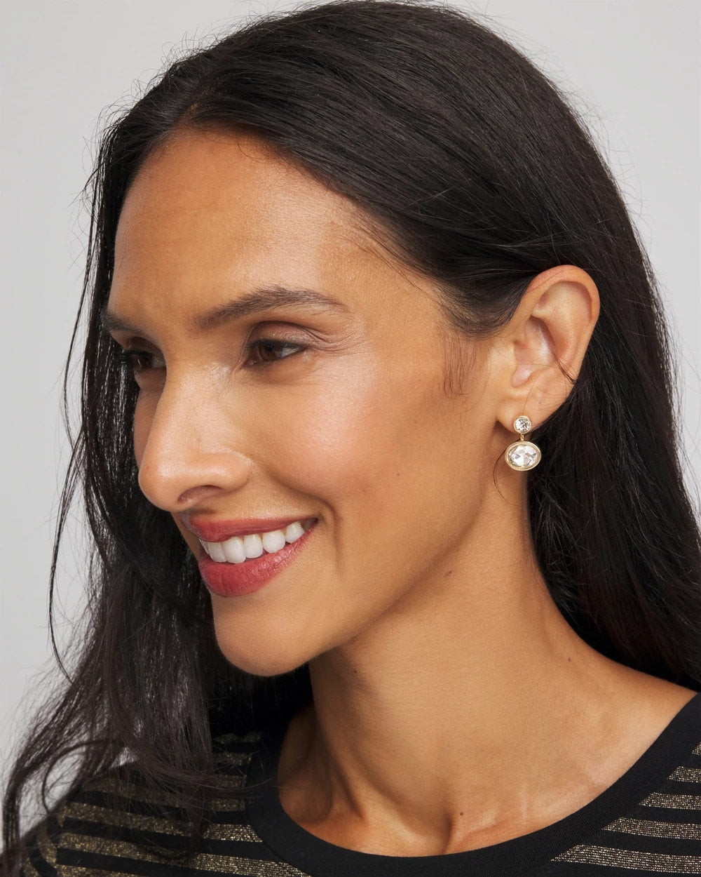 Goldtone Bezel Stud Earrings - Chico's