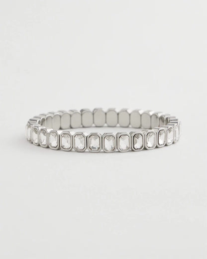 Silver Bezel Set Stretch Tennis Bracelet - Chico's