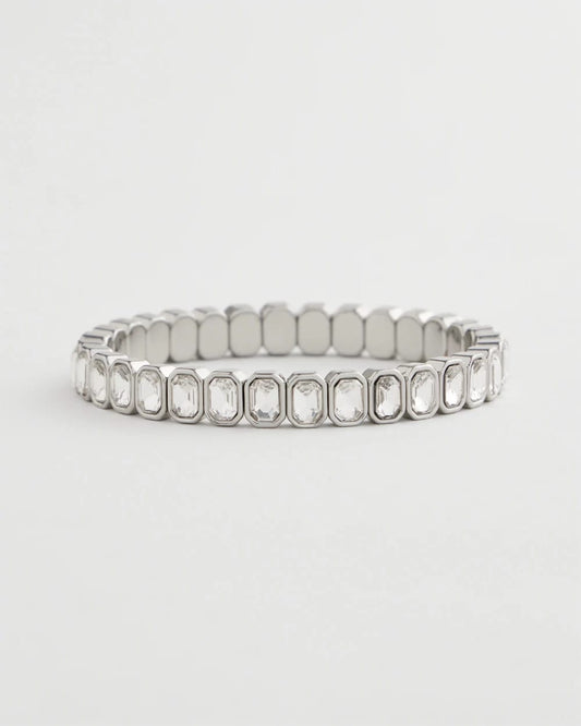 Silver Bezel Set Stretch Tennis Bracelet - Chico's