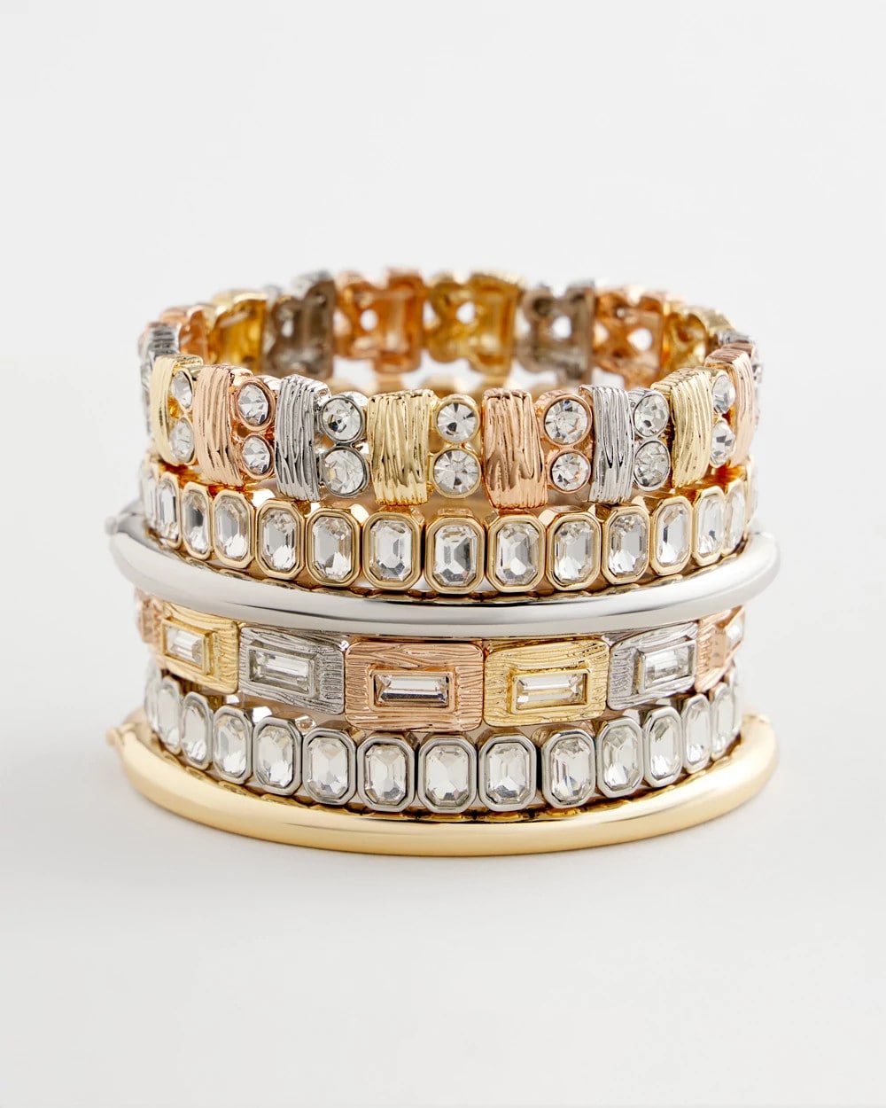 Silver Bezel Set Stretch Tennis Bracelet - Chico's