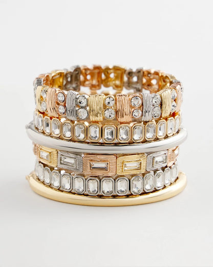 Silver Bezel Set Stretch Tennis Bracelet - Chico's