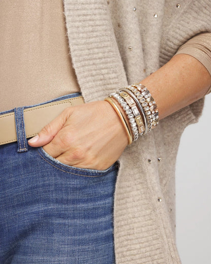 Silver Bezel Set Stretch Tennis Bracelet - Chico's
