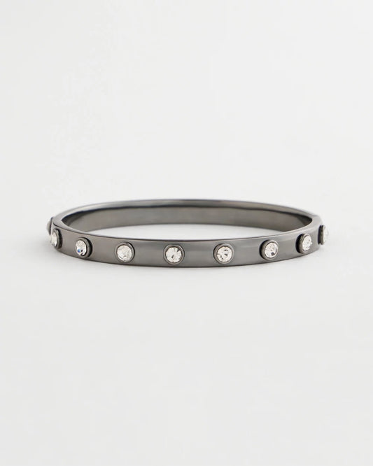 Hematite Rhinestone Tone Bangle - Chico's