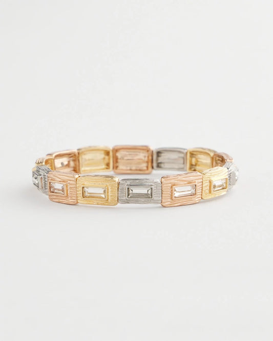 Tri-Tone Rectangle Stretch Bracelet - Chico's