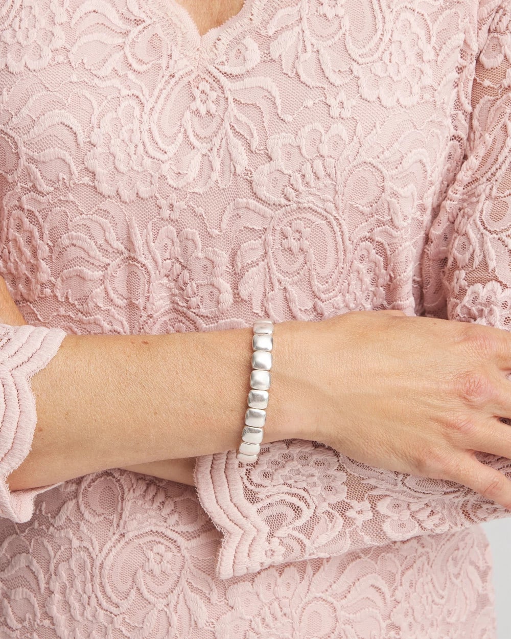 Silvertone Stretch Bracelet - Chico's