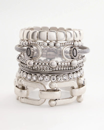 Silvertone Stretch Bracelet - Chico's