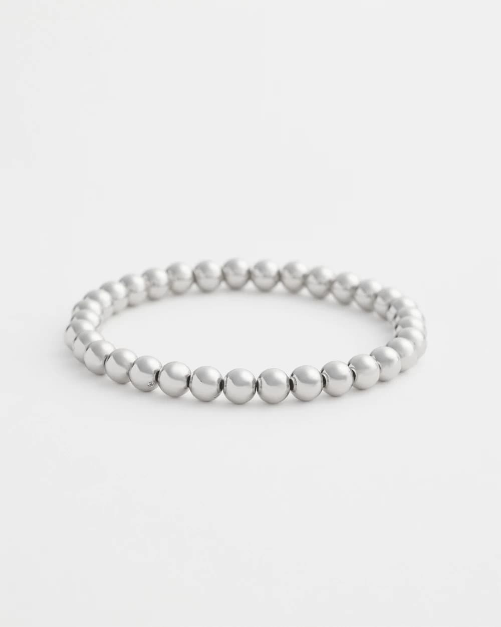 Small Beaded Silver Tone Stretch Bracelet - Chico's
