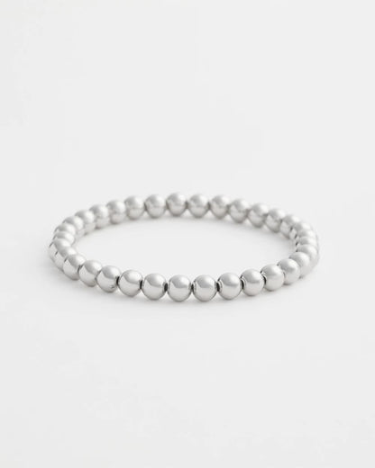 Small Beaded Silver Tone Stretch Bracelet - Chico's