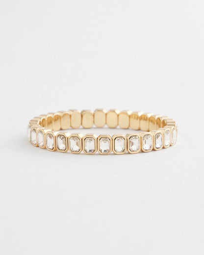 Gold Bezel Set Stretch Tennis Bracelet - Chico's