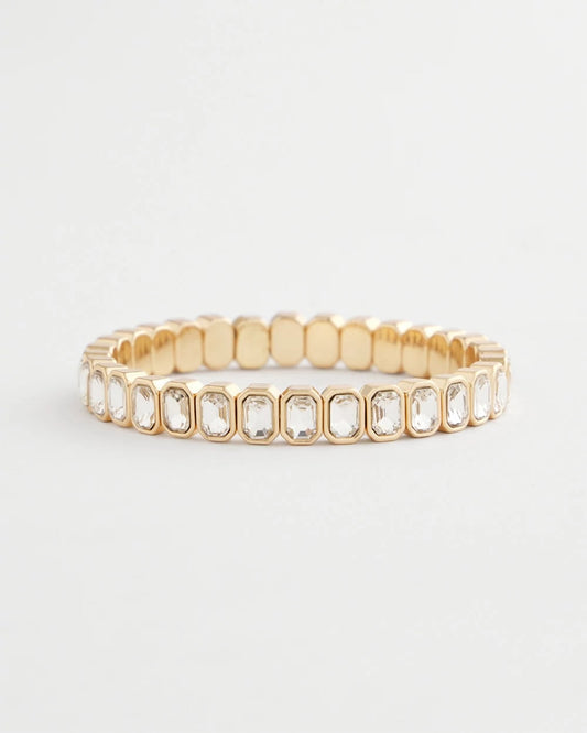 Gold Bezel Set Stretch Tennis Bracelet - Chico's