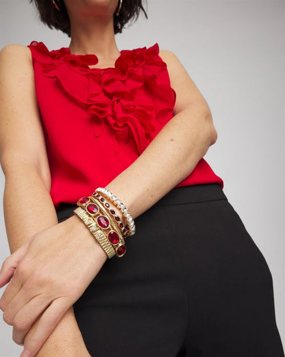 Gold Bezel Set Stretch Tennis Bracelet - Chico's