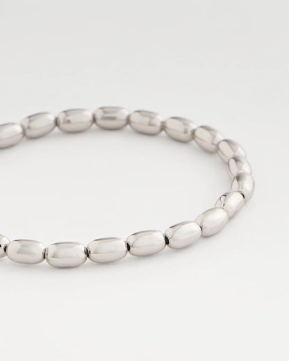 Silvertone Oval Beaded Stretch Bracelet - Chico's
