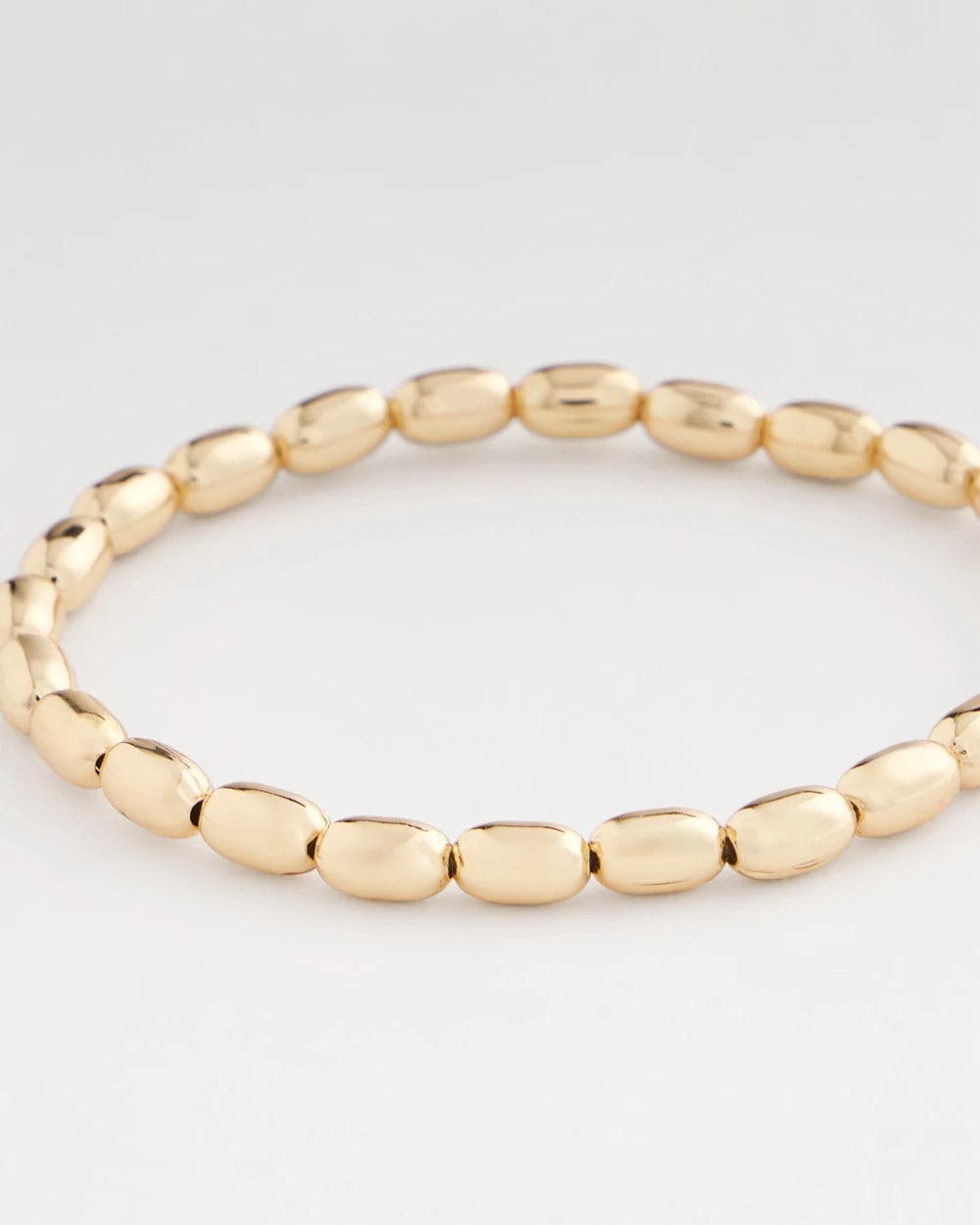 Goldtone Oval Beaded Stretch Bracelet - Chico's