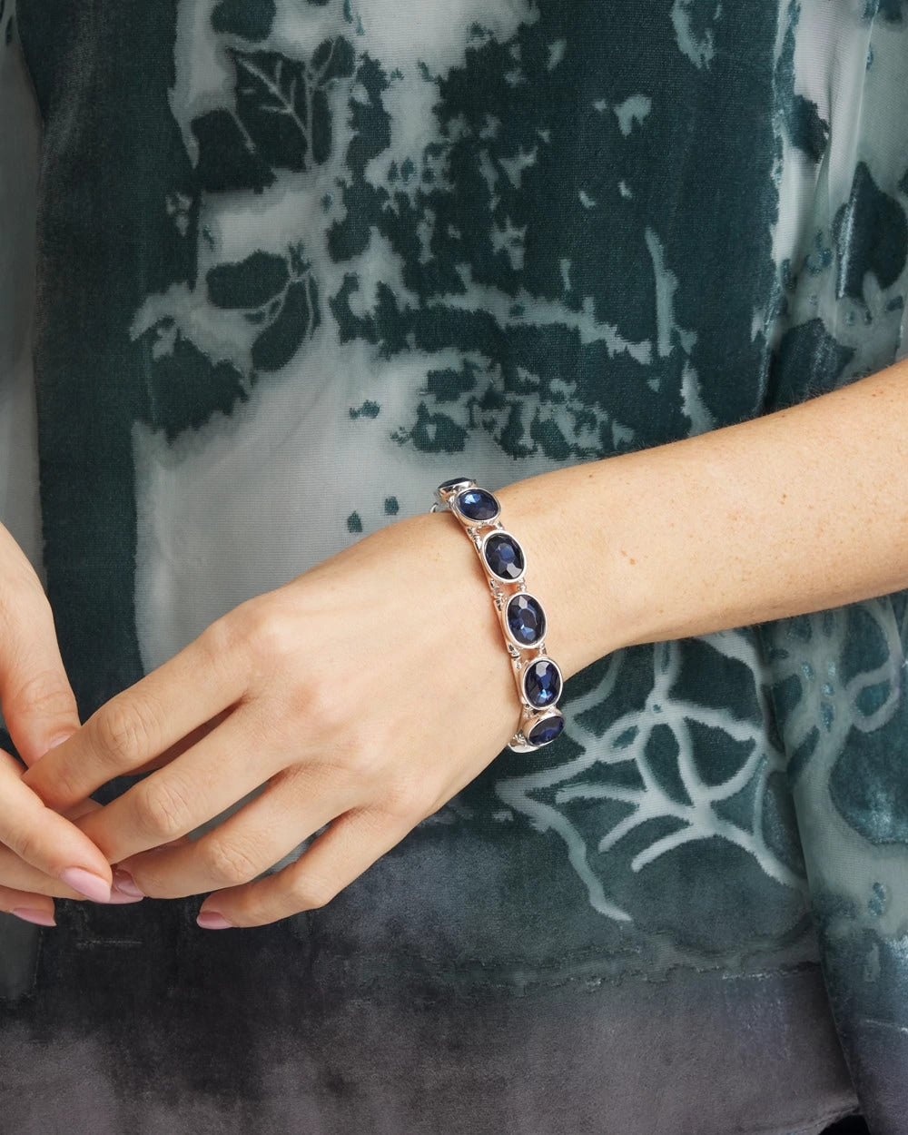 Large Faceted Gem Stretch Bracelet - Chico's