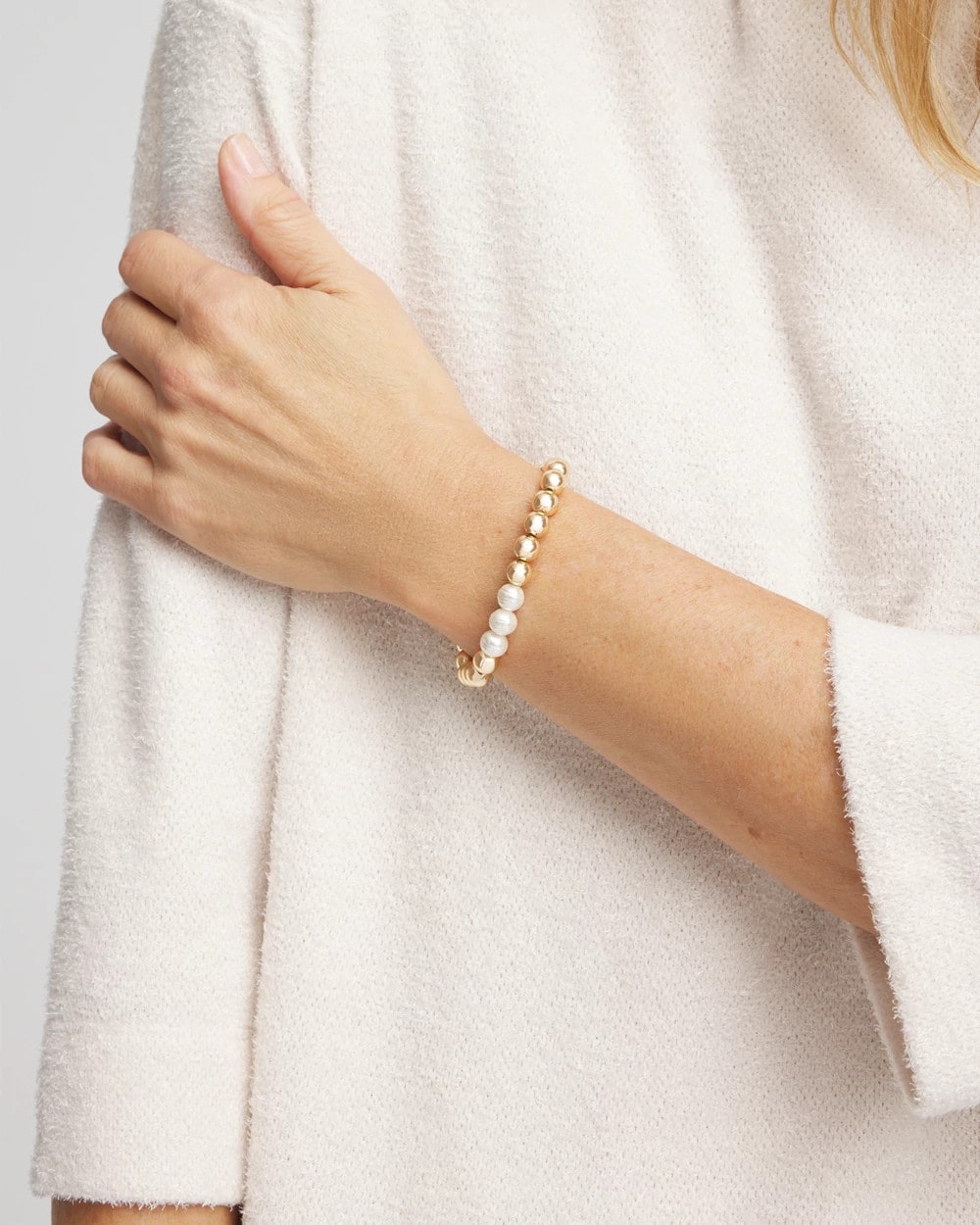 Goldtone Bead Stretch Bracelet - Chico's