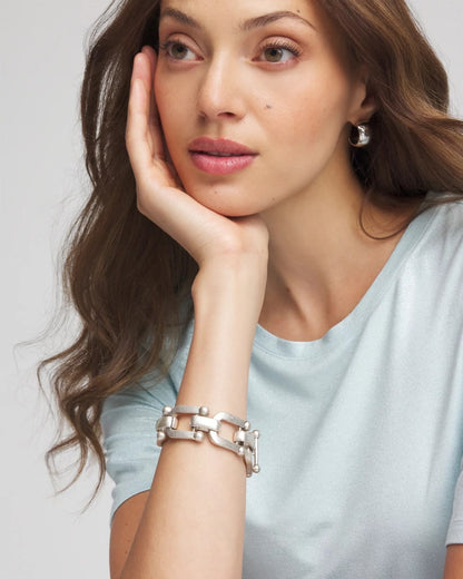 Silvertone Link Chain Bracelet - Chico's