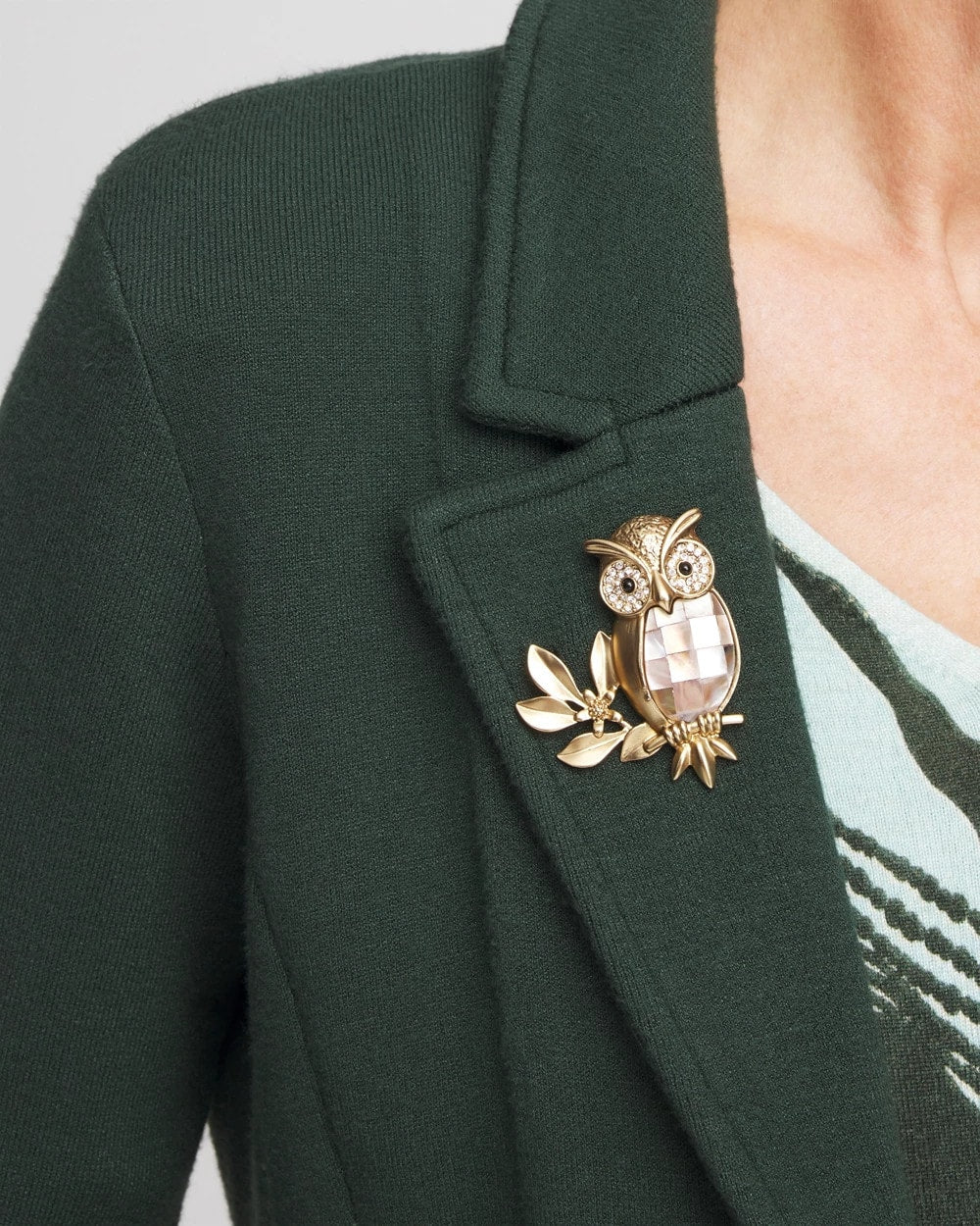 Goldtone Owl Brooch - Chico's