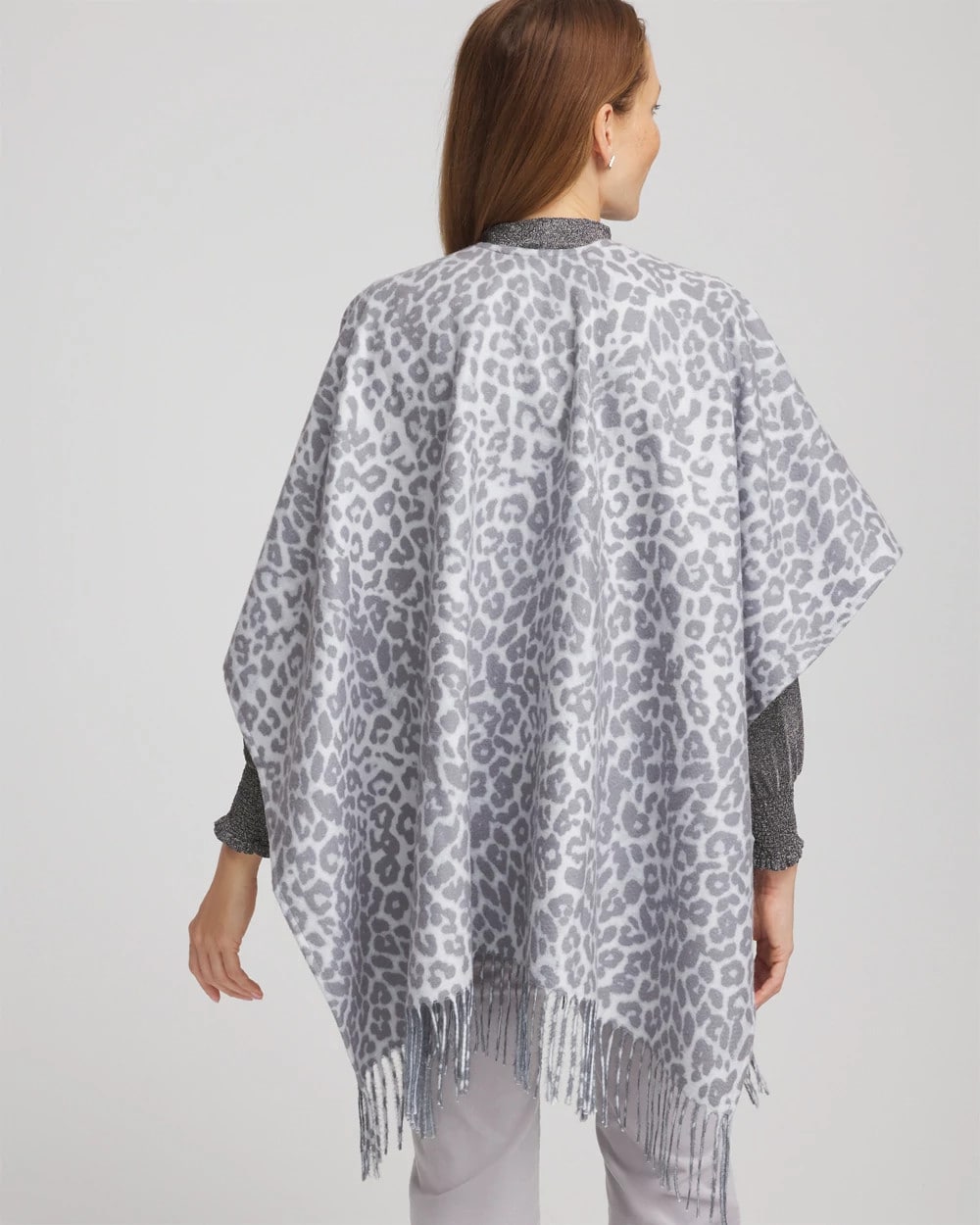 Reversible Animal Print Fringe Ruana - Chico's