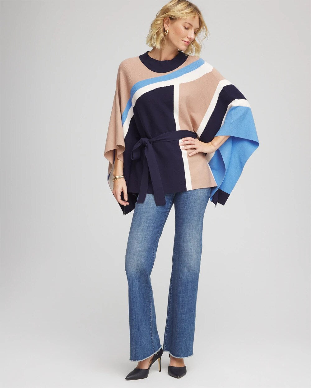 Belted Colorblock Poncho - Chico's