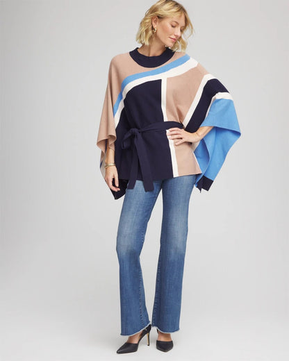 Belted Colorblock Poncho - Chico's