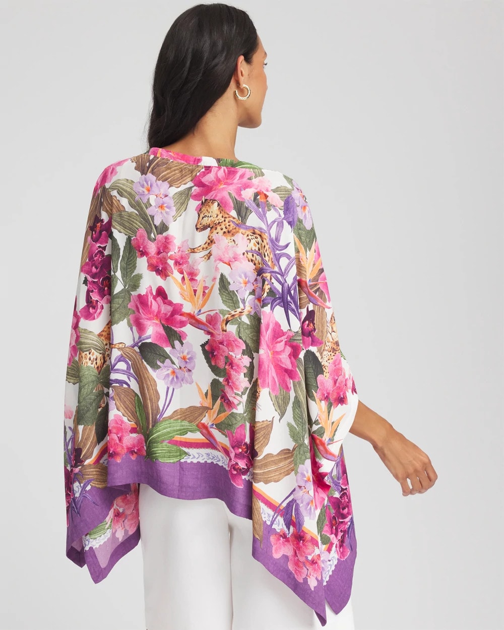 Floral-Print Poncho - Chico's