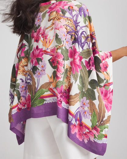 Floral-Print Poncho - Chico's
