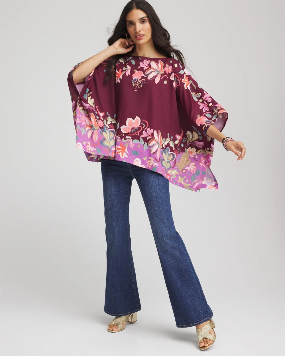 Printed Boatneck Pullover Poncho - Chico's