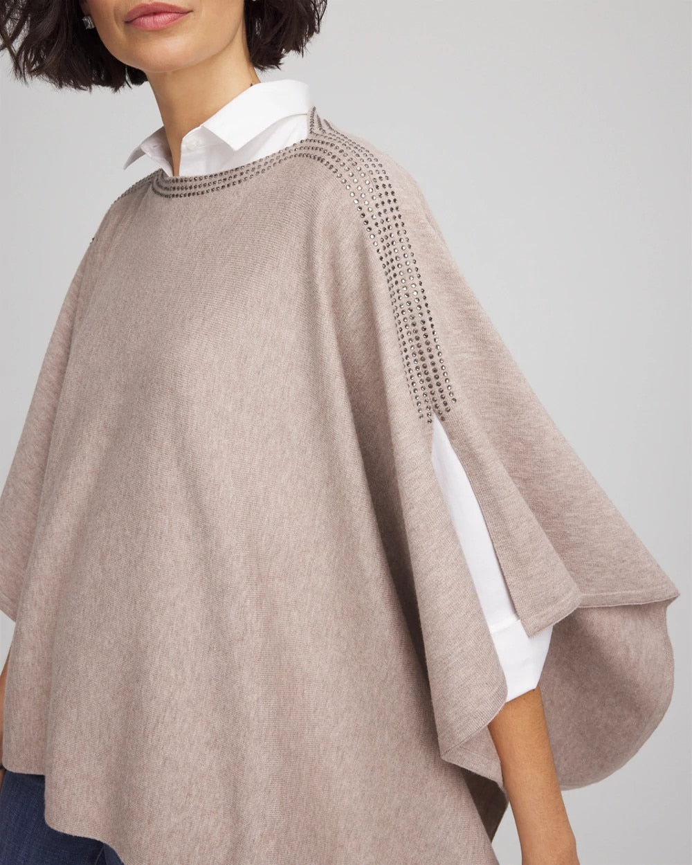 Rhinestone Embellished Poncho - Chico's