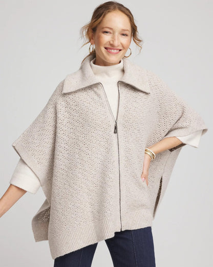 Zip-Front Collared Ruana - Chico's