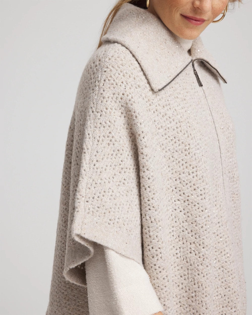 Zip-Front Collared Ruana - Chico's