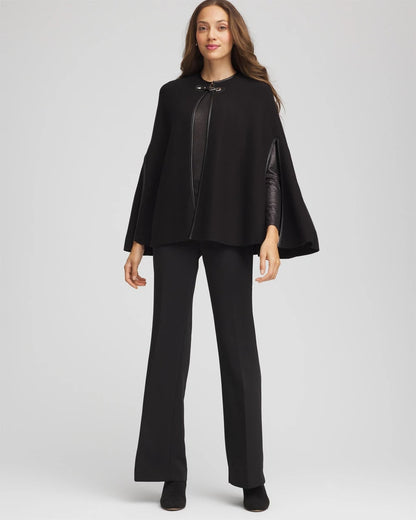 Faux Leather Trim Cape - Chico's