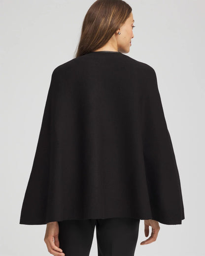 Faux Leather Trim Cape - Chico's
