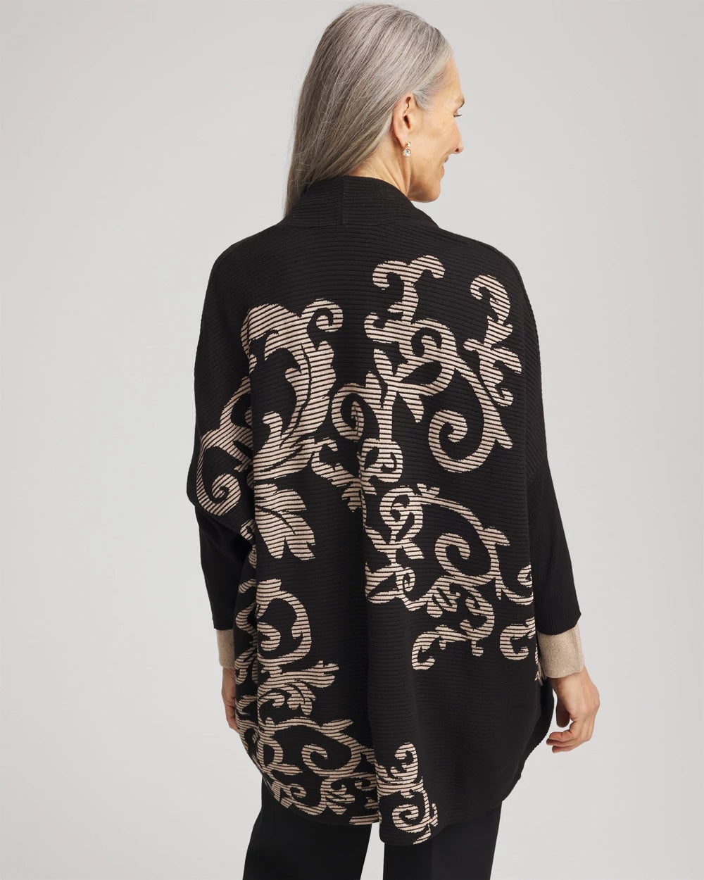 Ottoman Jacquard Cocoon Cardigan - Chico's