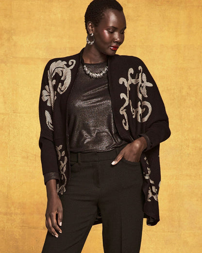 Ottoman Jacquard Cocoon Cardigan - Chico's