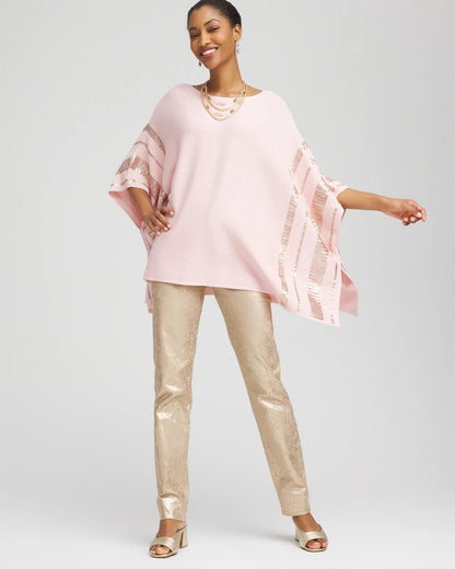Sequin Striped Sweater Poncho - Chico's