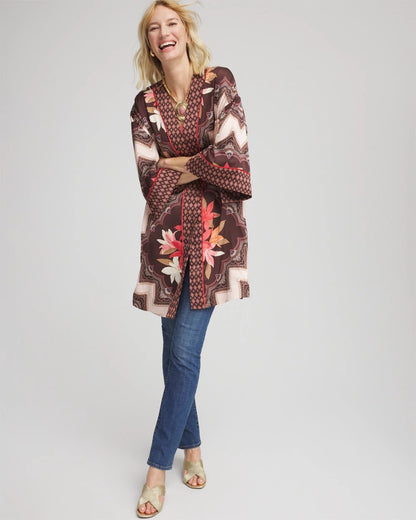 Long Mixed-Print Kimono - Chico's