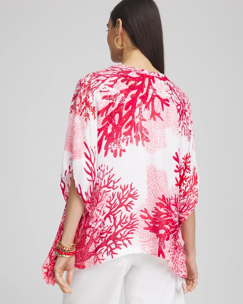 Coral Reef Motif Poncho - Chico's