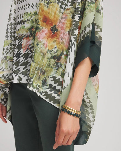 Printed Crinkle-Chiffon Pullover Poncho - Chico's