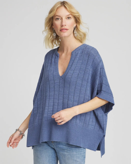 Open-Knit Splitneck Poncho - Chico's