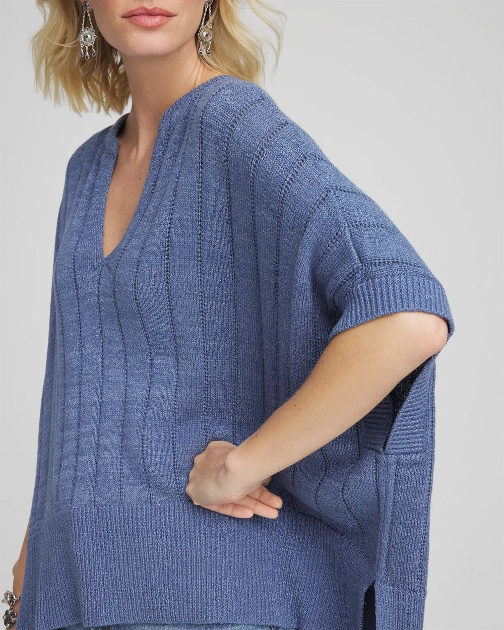 Open-Knit Splitneck Poncho - Chico's
